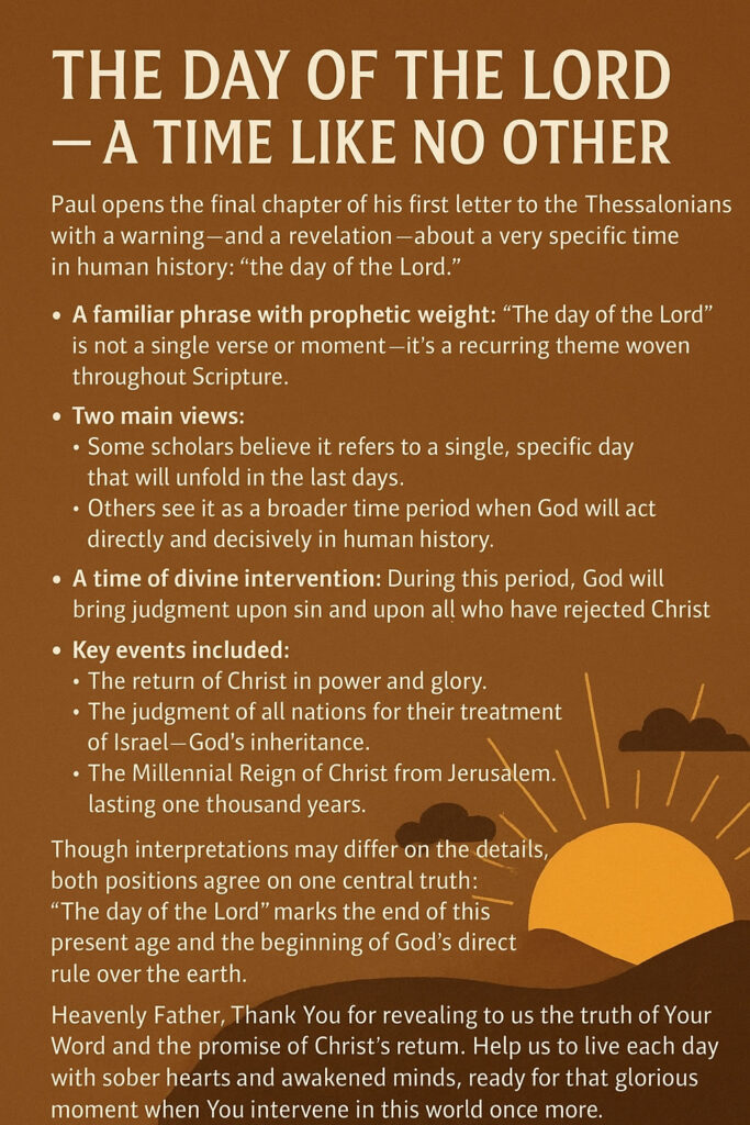 Infographic image about the day of the Lord.