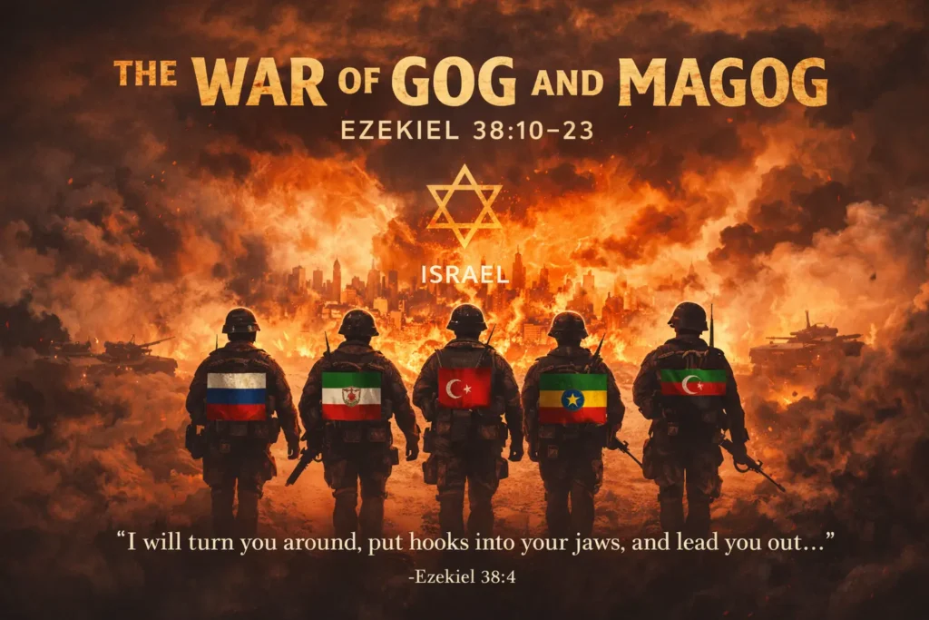 Infographic about the war of gog and magog.